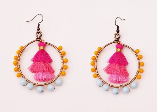 Debbie Blair's Color Inspiration - Sunset on the Lake - , Wire Jewelry Design, Design, sunset earrings